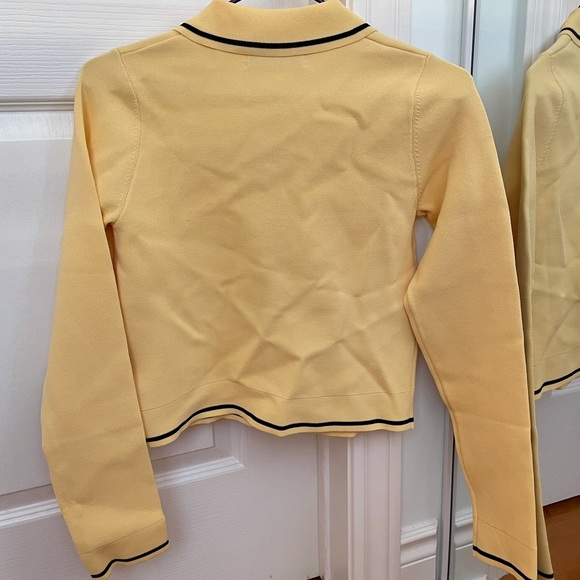 CIDER yellow cardigan with gold buttons size M - Picture 3 of 3